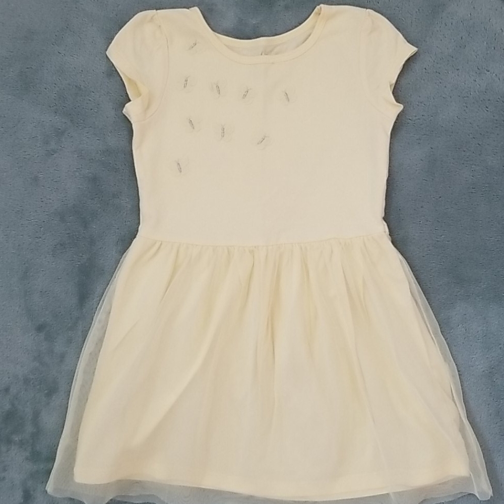 Carter's pastel yellow butterfly dress 5t